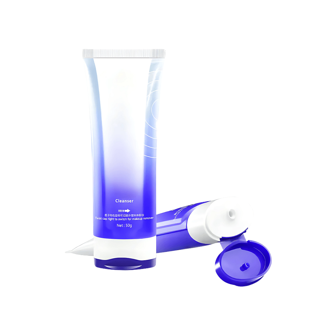 OVAL PLASTIC TUVE WITH BI-COLOR FLIP-TOP CAP