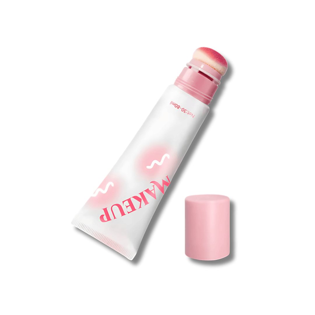 PLASTIC TUBE FEATURING SPONGE APPLICATOR FOR FACE MAKEUP